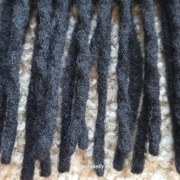 Oversized THICK Wool Wrap Flawless Black Fringe Men's Tall Plus - Picture 6 of 15